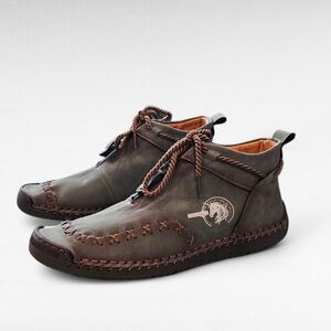 Caoutchouc Green Leather Stitched Shoes Size M -7 W-9